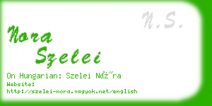 nora szelei business card